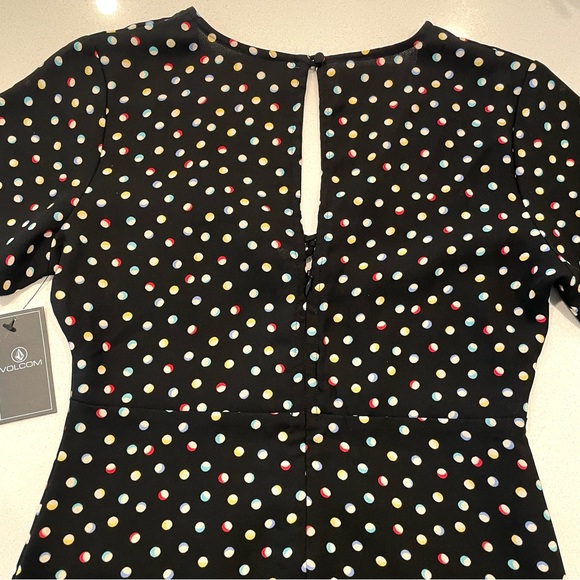 Volcom Colored Polka Dot Dress!! Cute with tapered waist! NWT! - Picture 8 of 12